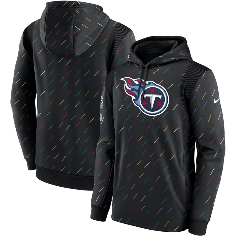 Men's Tennessee Titans 2021 Charcoal Crucial Catch Therma Pullover Hoodie
